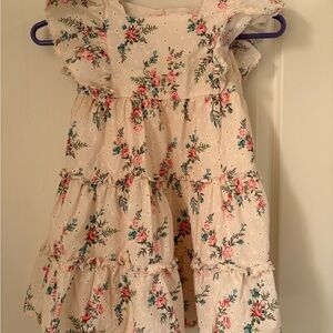 Next Direct Cream Dress with Floral Pattern
